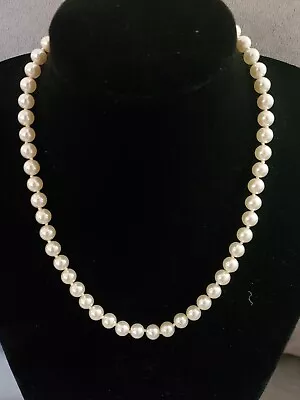 W Lind 14k Gold Electroplate Faux Pearl Necklace Glass Lindenwold • $14.99