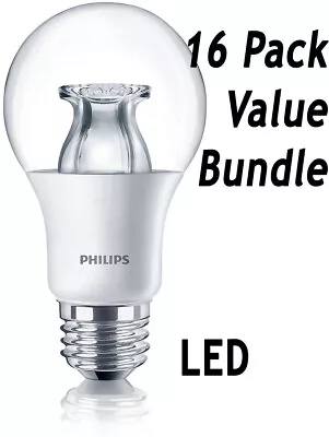 Philips LED 60W Equiv A19 Soft White Warm Glow Bulb (2700K-2200K) Dimmable 16 Pk • $44.99
