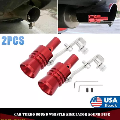 2x Red Car Turbo Sound Whistle Simulator Sound Pipe Exhaust Muffler Pipe XL • $6.66