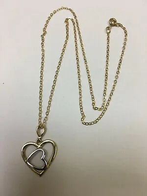 Lovely 9 Carat Yellow Gold HEART Pendant & Chain • $190.88