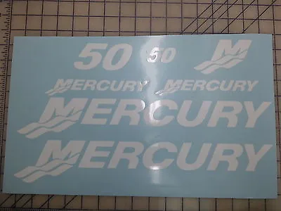 50 HP MERCURY BOAT MOTOR COWL DECAL SET Of 7 Stickers Many Custom Color Choices  • $19.95