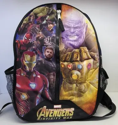 Marvel Avengers Infinity War Backpack Book Bag W/Ironman Spiderman Hulk Thanos • $12.99