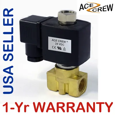 3/8 Inch NORMALLY OPEN 24V DC VDC Brass Solenoid Valve NPT ONE-YEAR WARRANTY • $30.95