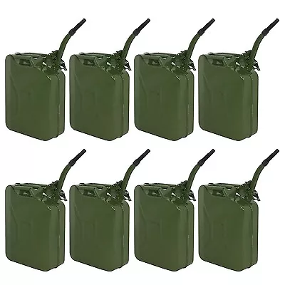 Backup Steel Tank  8pcs Jerry Can 5 Gallon 20L Gasoline Military Green • $227.59