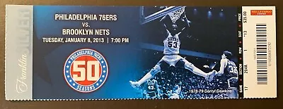 Philadelphia 76ers 1/8/2013 NBA Ticket Stub Vs Brooklyn Nets • $6.95