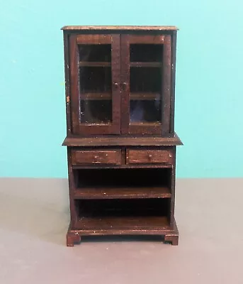 Dollhouse Miniature 1:12 Scale 2 Drawer/2 Door Bookcase (Red Mahogany)  #4450 • $29.95