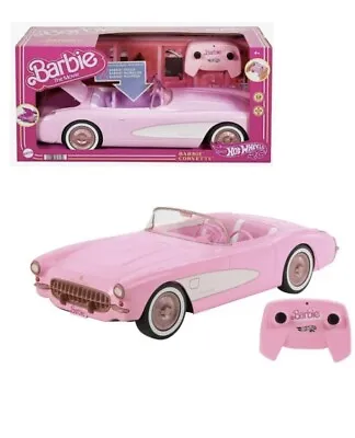 Barbie The Movie Car  Corvette Pink Convertible Remote Control Hot Wheels • $178.34