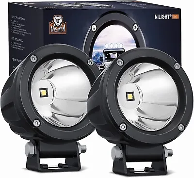 Nilight Motorcycle Led Pods 2PCS 3Inch Spot Round Built-in EMC Driving Lights • $63.55