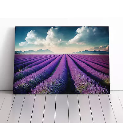 Creative Lavender Flower Field Canvas Wall Art Print Framed Picture Home Decor • £24.95