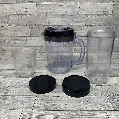 Magic Bullet Blender Pitcher Tall Handle Cup Short Cup And 2 Lids • $16.80