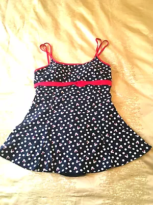 Disney Parks~Minnie Mouse 1 Pc Bathing Dress Suit XL Built In Bra Lined Slimming • $22