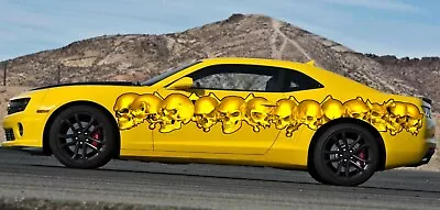 3D Car Sticker Skull Car Vinyl Decal Tribal Skulls Street Racing Graphics Wrap • $275