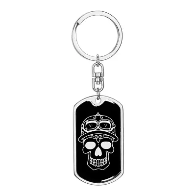 Calavera Mexican Sugar Skull 93 Stainless Steel Or 18k Gold Premium Swivel Dog  • £62.69