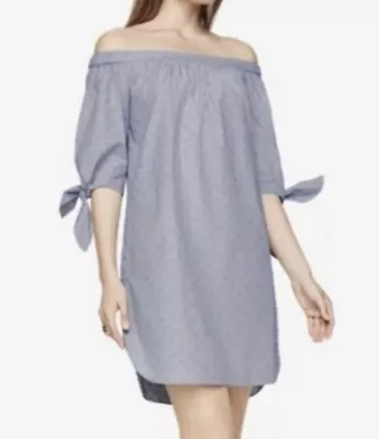 BCBG Maxazria Cadence Blue Off Shoulder Dress Size L • $24.99