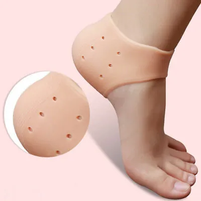 1PAIR Silicone Plantar Fasciitis Heel Spur Ankle Gel Support Pain Relief BEIGE • $4.97