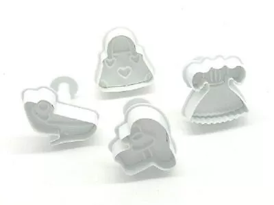 Fondant Cake Sugarcraft Decorating Kit Cookie Mould Icing Plunger Cutter Set 4 • £16.91