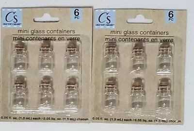 SET OF 2 1.5ml Mini Glass Bottles Jars Vials Container W/ Cork 6pc • $7.99