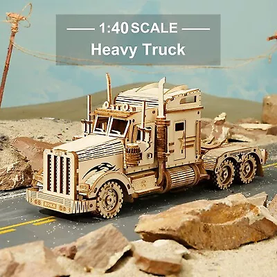 ROKR Heavy Truck 3D Wooden Puzzle Model Kit For Adult Car Model Building Kits • $20.99