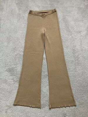 JACK WILLS Ribbed Knit Trousers Joggers Size 10 Shade Tan Camel Beige • £10