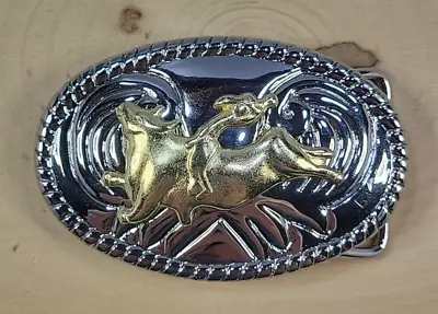 Nocona Children's Cowboy Bull Riding 2-Tone Belt Buckle • $15.89