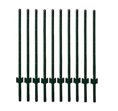 Metal Fence Post Fence U Post Green 4 Feet Pack Of 10 For Garden 4'10 PCS • $77.89