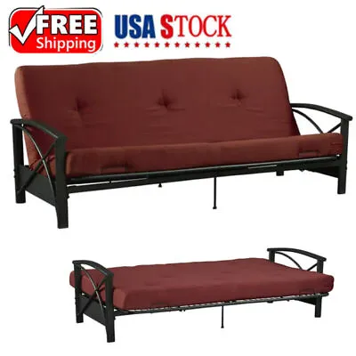 6 In Futon Mattress With Tufted Cover And Recycled Polyester Fill Full Ruby Red • $157.50