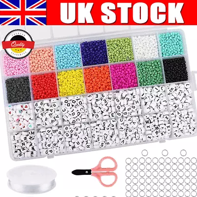 Bracelet Craft Make Own Beads Jewellery Making Set Box Kit For Kids DIY Gifts • £0.56