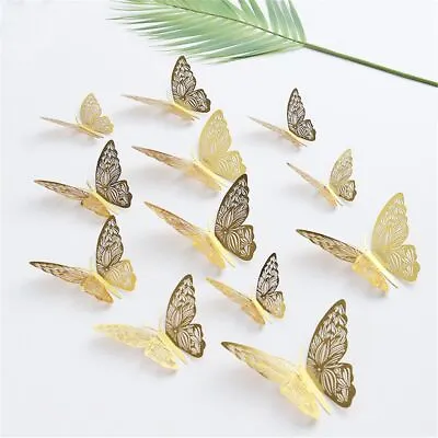 $3.16 • Buy Color Room Decoration Hollow Butterfly Fridge Decal 3D Wall Stickers Home Decor