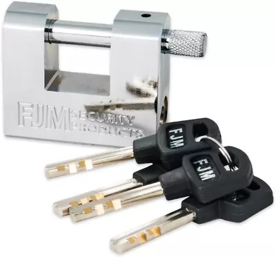 FJM Security Products SPSA60-KA Triple Chrome Plated D-Shaped Security Padlock • $32.49