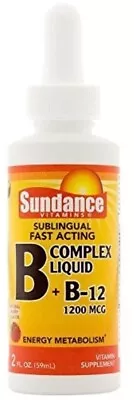 Sundance Sublingual Vitamin B Supplement Complex Liquid + B12 1200mcg 2oz 3 Pack • $29.79