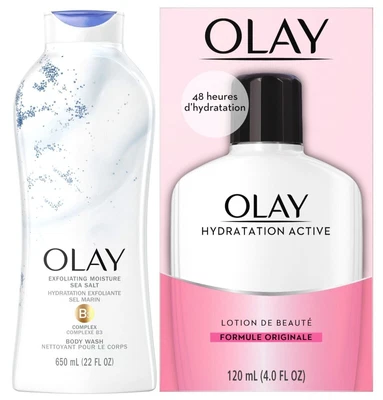 Olay Daily Exfoliating Body Wash+olay Active Hydrating Lotion • $92.28