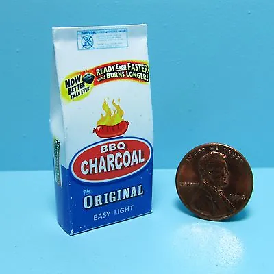 Dollhouse Miniature Replica Detailed Bag Of BBQ Charcoal For The Grill G128 • $3.14