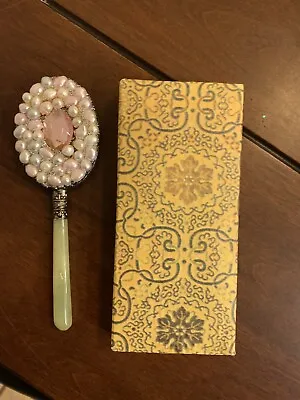 Vintage ~ Chinese Hand Mirror Jade Handle AS IS • $9.99