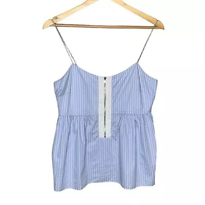 NWT Elizabeth & James Eloise Tank Blue White Striped Poplin Tank Size Medium • $59.99