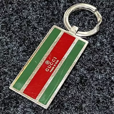 Gucci Sherry Line Key Chain Charm Vintage Silver Red Green Key Ring Vintage Used • $95