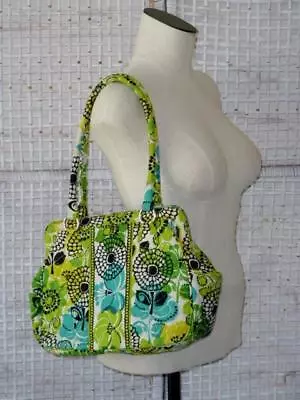 Vera Bradley~Spring Retro Floral~2 Strap Lime's Up Frame Magnetic Shoulder Bag • $27.20