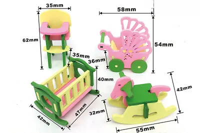 4PC 1:20 Scale Dollhouse Miniatures Child Furniture Trojan Horse Cart Model Toys • $13.54