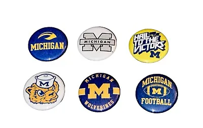 1  Set Of 6 University Of Michigan Wolverines Badge Buttons Pins Pinback [p462] • $3.25