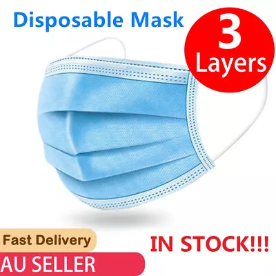 10 X Disposable Face Mask Anti Flu Dust 3 Layer Mouth Masks Protective AU STOCK • $9.89