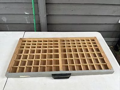 $90 • Buy Authentic Vintage Wooden Letter Press Printers Tray Shadow Box; Collectable