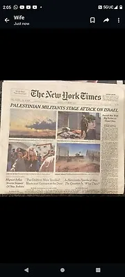 The New York Times Sunday October 8 2023 PALESTINIAN MILITANT S WAGE ATTACK... • $12