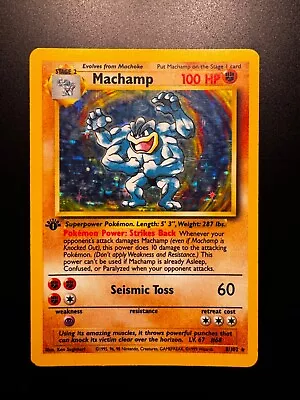 Pokémon TCG 1st Edition Machamp Base Set 8/102 Holo Rare • $3000