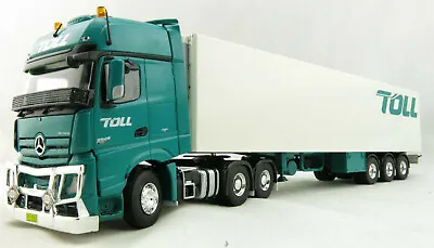 Road Ragers AUSTRALIAN Toll Mercedes Actros 6x4 Prime Mover Reefer Trailer 1:50 • $365