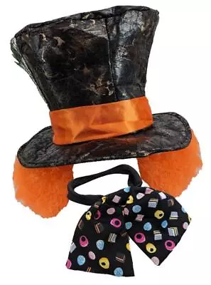 £19.95 • Buy Adults Mad Hatter Top Hat & Cravat Wonderland Fancy Dress Costume Accessory