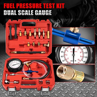 [21Pcs] Fuel Engine Compression Gauge Meter Tester Kit Car Truck ATV Motorcycle • $42.99