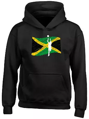 Netball Jamaica Flag Childrens Kids Hooded Top Hoodie Boys Girls • £13.99