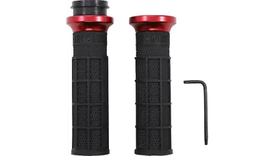 ODI Hart-Luck Lock-On Grips Pair Black Red Billet TBW 1  Harley Big Twin 06+ • $69.95