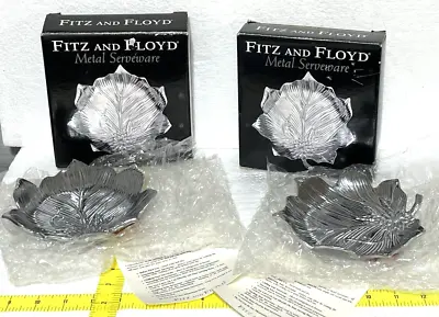 Set Of Fitz & Floyd Metal Leaf Snack Candy Keys Bowls Fall Harvest Thanksgiving • $5.65