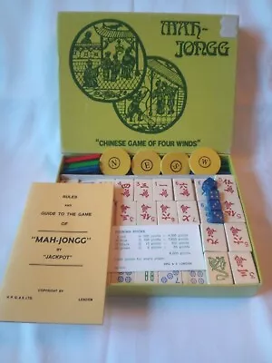Gibsons Mah Jong Game Four Wind 144 Wooden Tiles Mahjong Jongg Vintage Complete • £24.99