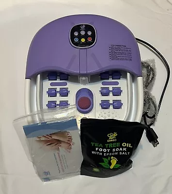 Cango CANGO-21A Foot Spa Bath Massager With Heat Bubbles And Vibration Massage • $35.99